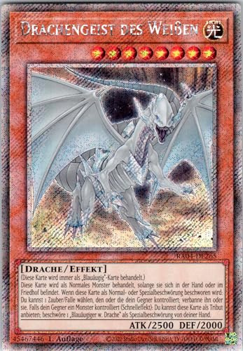 Drachengeist des Weißen - RA04-DE265 - Platinum Secret Rare - 1. Auflage - Deutsch - Yugioh - Quarter Century Stampede - mit RC-Fieldcenter