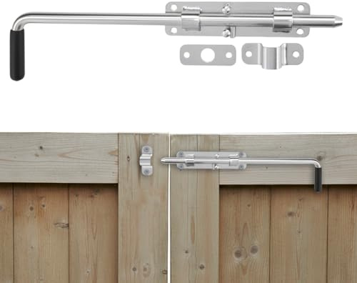 DOJA Barcelona Chiavistello per Cancello - 420mm - Catenaccio Senza Molla per Port, Installazione Rapida e Semplice, Efficiente - Chiavistello per Porta Sicuro - Serratura per Porta Durevole