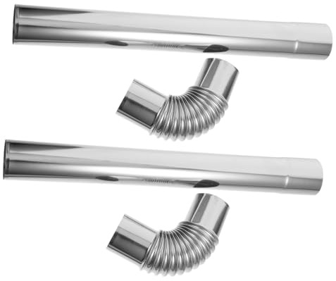 TOYANDONA Kit De 4 Tubos De Escape Para Y Estufas De Leña De Acero Inoxidable Flexibles Para Chimeneas De Acero Inoxidable Con Codo Plateado