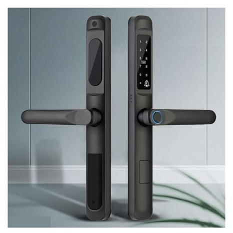Serratura intelligente impermeabile in alluminio con serratura biometrica, maniglia for porta digitale senza chiave for vetri scorrevoli