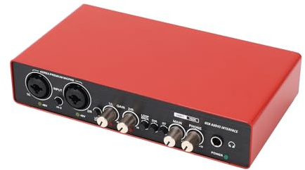 KIMISS Professioneller Audiomixer, USB-Live-Soundkarte, Rot, USB-Digitalmixer, Computer, Gitarre, Handy, Live-Gesang, Soundkarte, DJ-Ausrüstung/Mixer