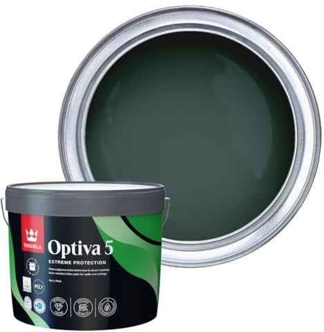 TIKKURILA Optiva 5 Matt Emulsion Paint – Durable, Scrubbable & Easy-Clean for Walls and Ceilings | Zero VOC - 10L Fjord M442