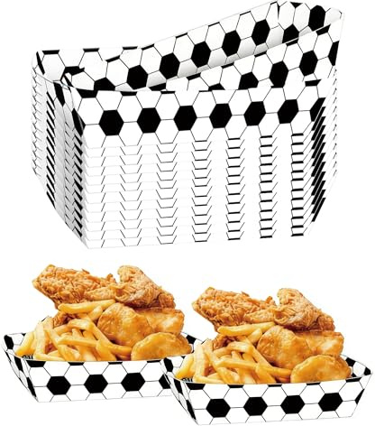 SEABABOO Football Party Trays Pack of 12 Football Theme Serving Trays | Decorative Tray for Chips Popcorn Roasted Chicken Snacks Bread Party Serving Tray for World Cup