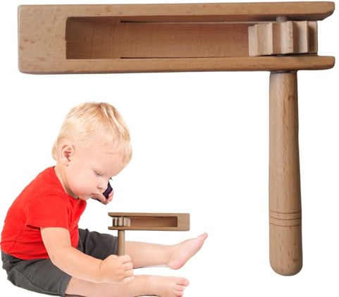 Raganella In Legno – Costruzione Naturale | Strumenti Musicali, Rumore | Giocattolo Classico Portatile A Click Forte Con Impugnatura Resistente Per Riunioni Famiglia, Feste, Ed Eventi Sportivi