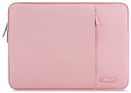 MOSISO Laptop Sleeve Hülle Kompatibel mit MacBook Air/Pro,13-13,3 Zoll Notebook,Kompatibel mit MacBook Pro 14 M3 M2 M1 Chip Pro Max 2024-2021, Polyester Vertikale Stil Laptoptasche, Rosa