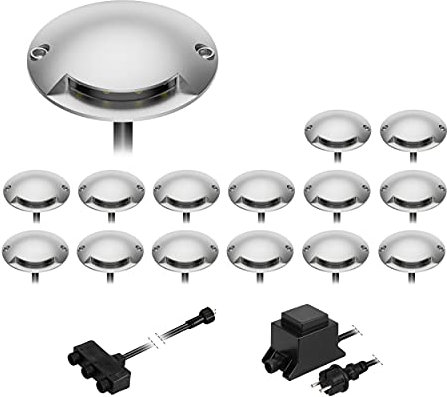 ledscom.de LED Boden-Aufbau-Leuchte Bunda, 1-flammig, für außen, befahrbar, warm-weiß, 15er Set