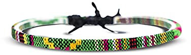 Made by Nami Boho Surfer-Armband Damen & Herren - Handmade Strand Festival Accessoires - Ethno Hippie Style - 100% Wasserfest & Verstellbar - Freundschaftsarmbänder Mädchen (Grün)