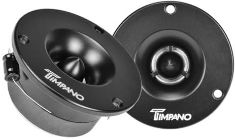 Timpano TPT-ST3 Black Slim Super Tweeter, 600 Watts 4 Ohm, 105 dB, 1 in Voice Coil, 3.75 Inch Pro Car Sound System Bullet Tweeters (Pair)