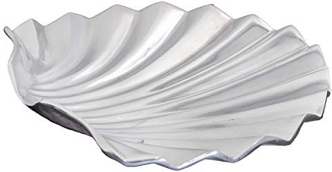 Antikas - Bandeja de aluminio con forma de concha, pequeña exposición.