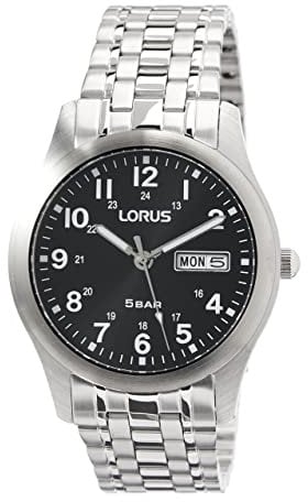 Lorus Herren Analog Quarz Uhr mit Metall Armband RXN73DX5