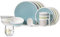 Melamin Camping Geschirr Set 4 Personen Harmonie 16 Teilig + Milano Gläser Wassergläser Tafelgeschirr Picknick BBQ Kochgeschirr