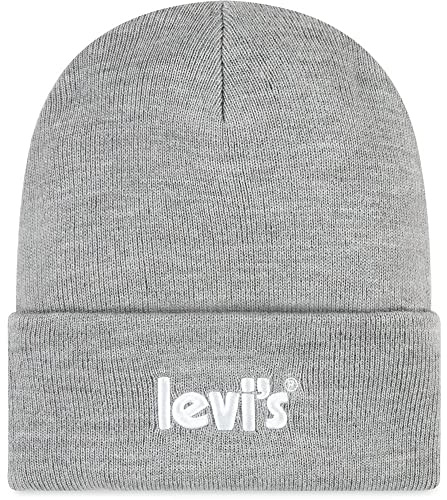 Levi's Kids Unisex Lan Poster Logo 9a8513 Beanie M tze, Dunkelgrau meliert, Einheitsgröße EU