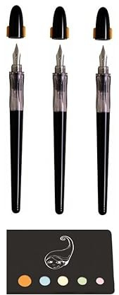 Set mit 3 Füllfederhaltern Plumix, breite Spitze, mittel, fein + 1 Klebeindex Blumie (Large Medium Fine)