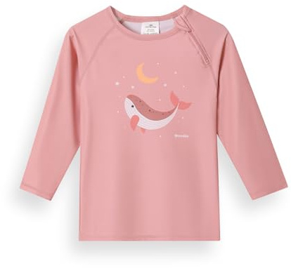 Monnëka T-Shirt de Bain Manches Longues UV50+ Bébés et Enfants | Whale Pink 4 à 5 Ans