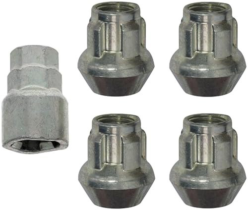 Restagraf - Jeu de 4 Écrous de Roue Antivol - Embase Conique - Bloc Jante Acier & Alu - Compatible avec Nissan, Opel, Renault, Subaru, Suzuki (Certains Véhicules) - M12-1.25 - Réf. 188602