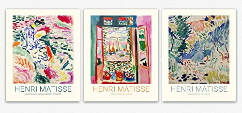 Matisse Prints Wanddeko Abstract Wall Art Bilder, Henri Matisse Wandbild/Kunstdruck Aesthetic Posters & Prints Room Decor Trendy Gifts Wall Art Set Poster Abstrakt (21cm x 30cm (A4))