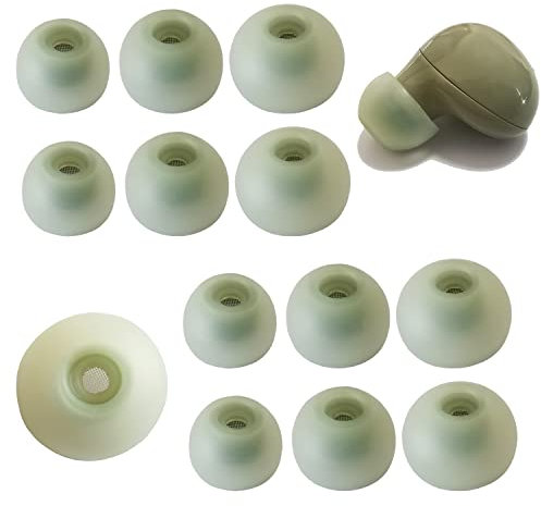 Luckvan Silikon-Ohrstöpsel für Galaxy Buds 2 Filter-Bildschirm, Ersatz-Ohrstöpsel für Samsung Galaxy Buds+/Galaxy Buds PE-Ohrhörer, 6 Paar, LMS Grün