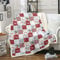 Weihnachten Decke 150x200 Rot Grau Weiß Flickwerk Fleece Decke Schneeflocke Lebkuchen Schneemann Fuzzy Decke für Jungen Mädchen Karikatur Nette Weihnachten Sherpa Decke Geometrische Karo Wohnkultur