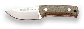 Joker Cuchillo Erizo TS1 Cuchillo de Caza bushcraft de Acero böhler N695 y puño de Canvas micarta en Color Verde. Cuchillo con Hoja de 7,5 cm. Incluye Funda de Piel en Color Negro con Pedernal.