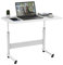 Lvhecforhm Pequeño Escritorio con Ruedas, Mesa de Ordenador, 80X40cm Mesa de Escritorio Altura Ajustable, Sofá Mesas de Centro, Auxiliar para Ordenador Portátil, Auxiliar Cama Blanco Sala de Estar