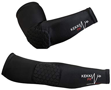 KEKKUPFIT - Coudières Basket - Compression -Manchons - Jambières pour Bras avec Protections Sport - Basket - Volley-ball - Gardien de Football - Handball - Padel - Paddel.