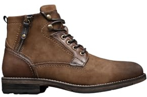 IVACHY Mens Suede Ankle Boots Combat Style Lace up Zip Closure fashion work Shoes Gents Size UK 7 to 12