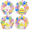 YumSur 8 Stück Ostern Kränze Bastelset für Kinder Kreative Kunsthandwerk DIY Bastelhandwerk Kreativsets zum Basteln mit Küken Hasen Osterdeko zum Aufhängen für Frühling Osternzeit