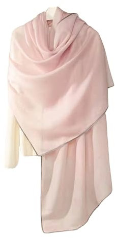 COtheSumay Luxuriöser Kaschmir-Schal im Pashmina-Stil – Schal aus Seide und Wollmischung, leicht, hautfreundlich, Pink, 35.5x78.7
