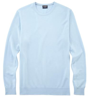 OLYMP Herren Pullover Rundhals Casual.Strick,Single Jersey,978 Knit Regular fit,hellblau 10,M