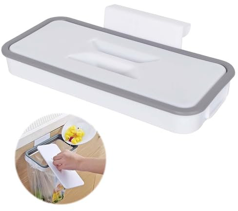DEARBAG Porte-Sacs Poubelle Suspendu, Porte-ordures Sac, Support de Poubelle pour La Cuisine, Sac Poubelle avec Couvercle, pour Suspendre les Ordures, la Cuisine, L'armoire, le Voyage, le Camping