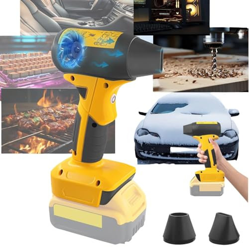 Gebläse Laubbläser für Dewalt 20V Akku,Druckluft Duster,Mini Jet Dry Blower,Staubbläser,Elektrische Staubgebläse130000RPM Hochgeschwindigkeitsgebläse,Turbo Dryer Auto,Blätter Verwehen(NO Batterie)