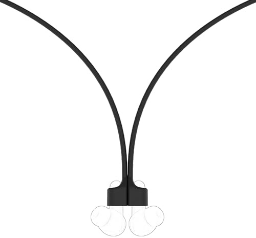 GEEKRIA 2 Pack Magnetic Earbuds Lanyard Compatible with Soundcore Liberty 4 NC, Liberty 4, P30i, Soft Silicone Earbud Strap for Daily Carry, Commuting & Travel, Black