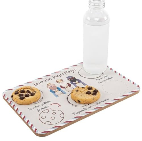 2 Bandejas Reyes Magos - Bandeja Navidad Madera 29.5 x 19.5 x 0.9cm - Leche, Galletas, Agua Camellos - Navidad Desde Oriente para 2 niños