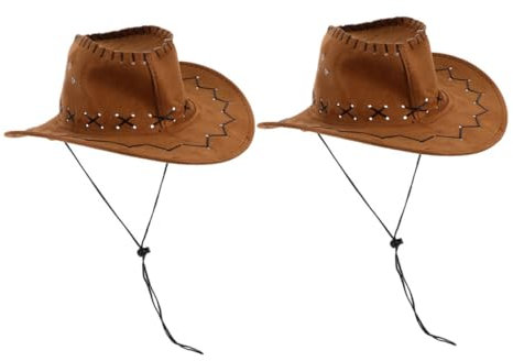 OKUMEYR 2stücke Junge Mädchen Cowboyhut Western Panama Stil Atmungsaktiver Fedora Mit Breiter Krempe Uv-schutz Bequeme Passform Für Jungen Mädchen Western Kostüm Party Accessoire Kopfweite