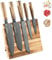 Arbaer Messerset mit Block, 6-teilig – 67 Lagen Damaststahl – Griff aus Olivenholz – Kochmesser, Santoku-Messer, Brotmesser, Universalmesser und Schälmesser in Geschenkbox