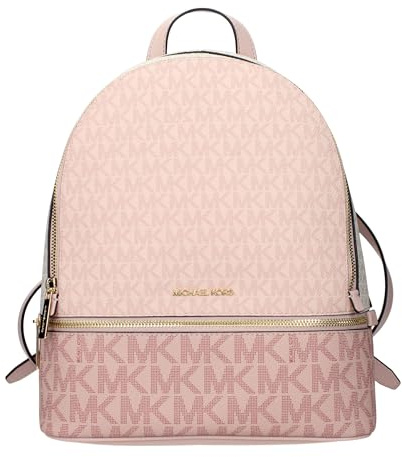 Michael Kors Rhea 35f4s8tb2j Rucksack mit Signatur-Logo, Größe M, Puderrosa, Schwarz, Größe M, Schwarz, M