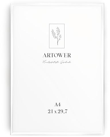 Artower® Bilderrahmen Weiß Metall Dünner Rahmen für DIN A4 21 x 29,7 cm | Posterrahmen Groß für Collage | Picture Frame Metal 21x30 cm | Aluminium Schmal Bilderrahmen | White Poster Rahmen