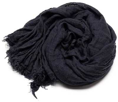 LinenMe - 100% Leinen Sommerschlal 100 x 200 cm Garza Fringe - Leichter Schal Herren Damen Unisex - Leinen Sommer Schal mit Fransen - Geeignet als Stola oder Leichter Überwurf - Pflegeleicht