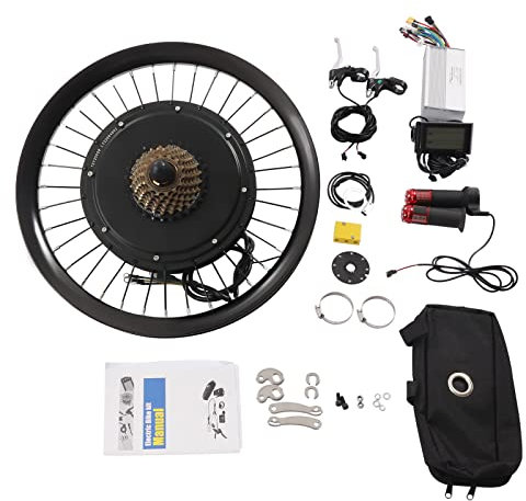 DRFGHK 72V 20inch Rear Wheel Wheel E-Bike Conversion Kit, 2000W 9-Speeds E-Bike Conversion Kit, Rear Wheel Motor with LCD Display/Controller Bag/Pedal Assistant Sensor