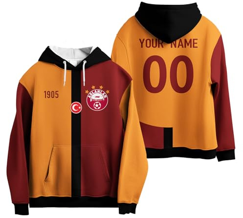 WeiaiziY Gala Kapuzenpullover Kinder & Herren - Personalisierter Fußball Hoodie mit Namen Nummer & Logo,Kapuzenpulli mit Tasche,Geschenk für Kinder und Jungen,Herren (Fußball-Fan)