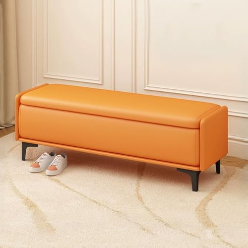 Extra lange rechteckige Sitzbank mit Stauraum, für Wohnzimmer, gepolsterter Ottomane mit Stauraum für Schlafzimmer, gepolsterter Fußhocker, Bettende Bank (ge 80 cm)