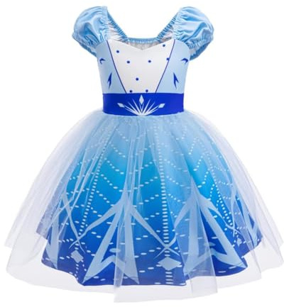Lito Angels Prinzessin Schneeprinzessin Krönung Kostüm Kleid für Kleinkind Kinder Mädchen, Weihnachten Halloween Karneval Party Verkleidung Cosplay, Grün
