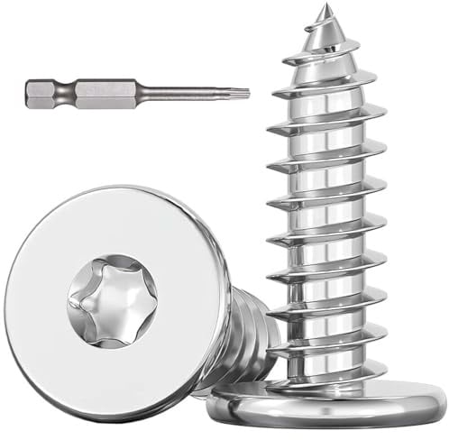 Dayalo Set di 30 viti per legno Torx M5 x 40 mm, con testa piatta per legno, in acciaio inossidabile A2 V2A, viti autofilettanti Torx, filettatura completa, con punta per cacciavite, per giunti in