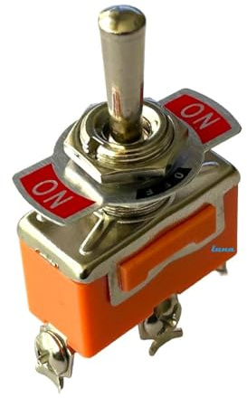 Interruttore Unipolare a Leva - 3 Posizioni ON OFF ON - 15 A/250 V - TOGGLE SWITCH - Attacco A Vite - Borsa da 2 pezzi
