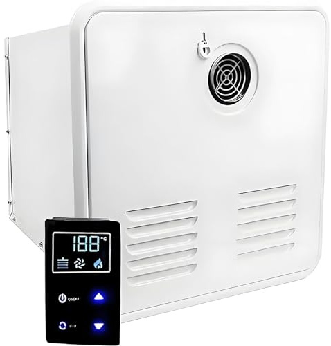 DDZJTPP Scaldabagno Istantaneo per Camper, Doccia Istantanea, CC 12 V, con Porta da 15 X 15 Pollici, Scaldabagno Istantaneo per Camper, Scaldabagno per Doccia da Campeggio White