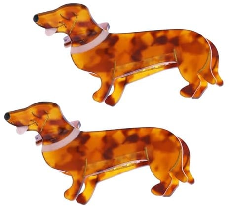 YIPFEN 2 piezas de pinzas para el cabello con diseño de perro salchicha, clips antideslizantes personalizados, accesorios de moda para niñas