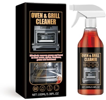 Oven & Grill Cleaner Heavy Duty Spray - 100ml Pro Foam Oven Cleaning Spray for Grease & Food Residue, Multi-Surface Degreaser for Ovens, Grills, Stoves & Air Fryers (1 pcs)