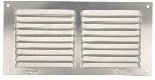 Amig - Grille de ventilation rectangulaire en Aluminium | Grilles d'aération pour sortie d'air | Idéal pour plafond de cuisine et de salle de bain | Dimensions : 100 x 200 mm | Couleur: Argent