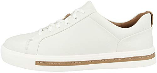 Clarks Damen Un Maui Lace Sneaker, White Leather, 40 EU