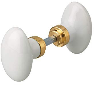 THIRARD - Paire de Boutons pour Porte d'Intérieur - Porcelaine - Usage Pratique - Carré 6 mm avec Fourreau Adaptateur Carré 7 mm - Finition Blanche Élégante